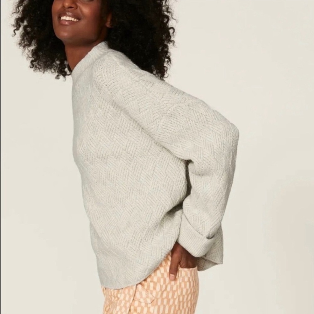 Elk Biden Retro Merino Wool Blend & Organic Cotton Comfy Cozy Oversized Sweater - Picture 3 of 6